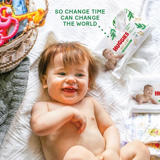 Huggies Natural Biodegradable Plastic Free 48 Baby Wipes - Image 2