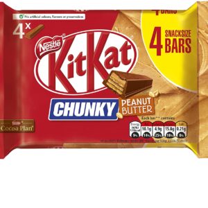 KITKAT Chunky Peanut Butter Milk Chocolate bar Multipack 33.5g x 4 (Pack of 1)