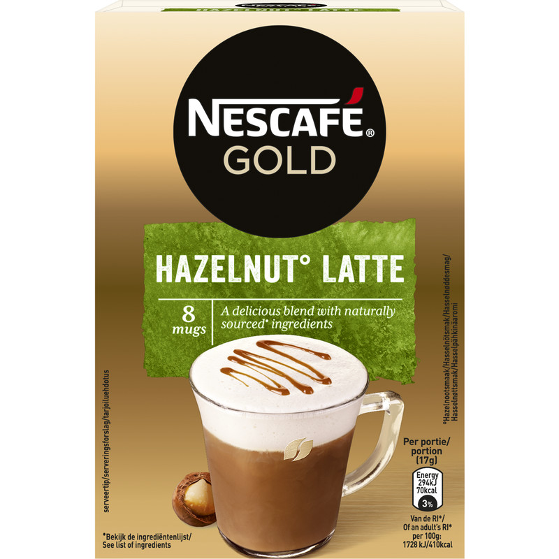 Nescafe Gold hazelnut latte instant coffee