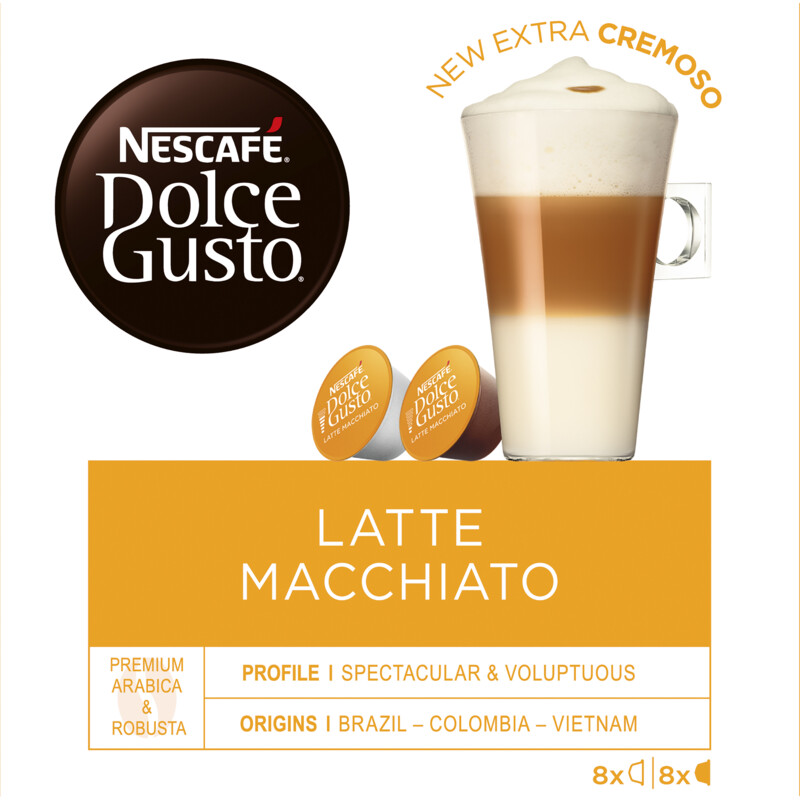 Nescafe Dolce Gusto Latte macchiato capsules 16 pieces