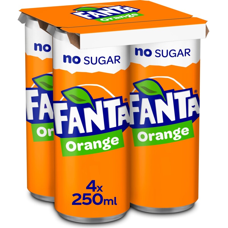 Fanta Orange no sugar 4-pack